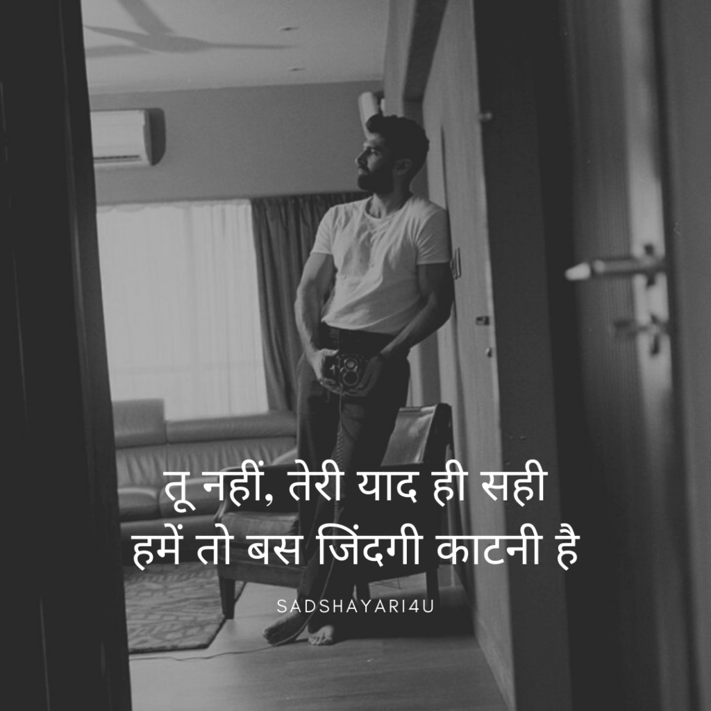 Zindagi shayari in hindi with picture - Tu nahi teri yaad sahi
